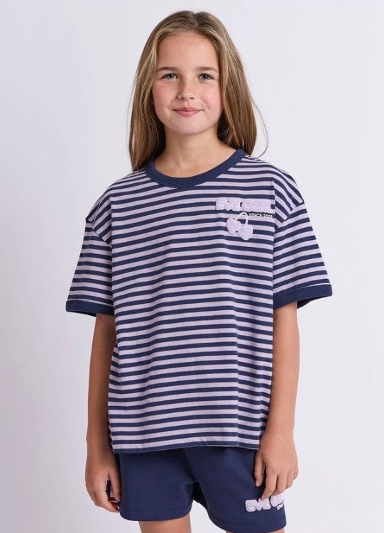 Load image into Gallery viewer, Eve Girl Lounge Club Stripe Tee
