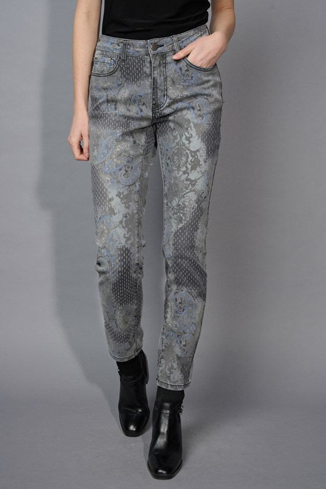 Load image into Gallery viewer, Picadilly Womens Slim Leg Full Length Printed Jeans
