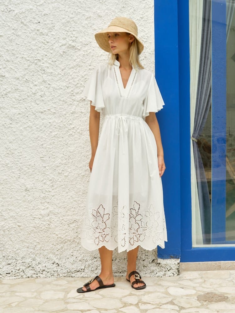 Load image into Gallery viewer, Fate &amp; Becker Womens Maribel Midi Dress - White
