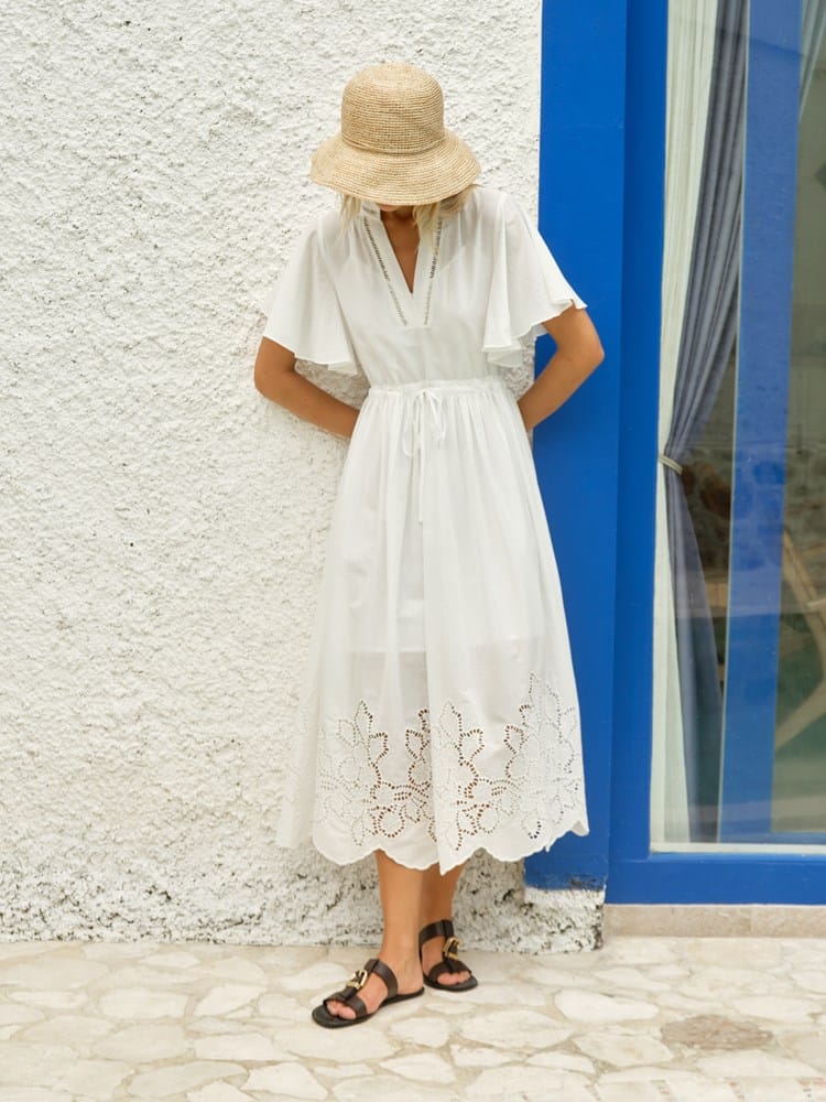 Load image into Gallery viewer, Fate &amp; Becker Womens Maribel Midi Dress - White
