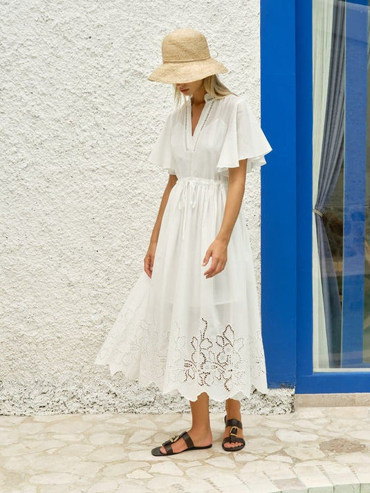 Fate & Becker Womens Maribel Midi Dress - White