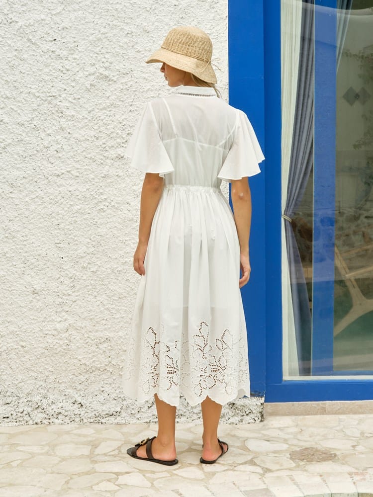 Load image into Gallery viewer, Fate &amp; Becker Womens Maribel Midi Dress - White
