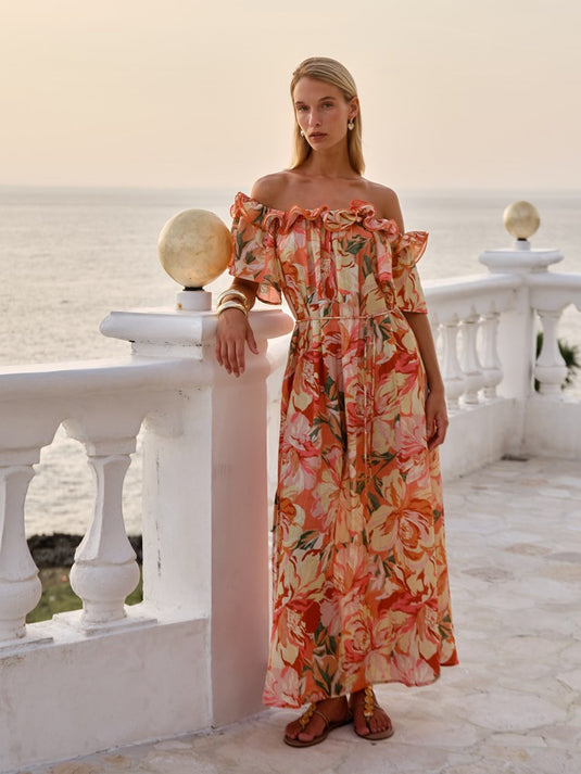 Fate & Becker Womens Cosima Floral Midi Dress - Petal