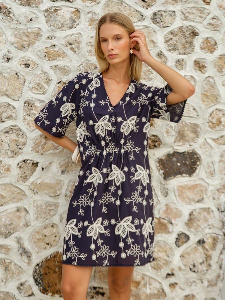 Load image into Gallery viewer, Fate &amp; Becker Womens Indira Mini Dress - Navy
