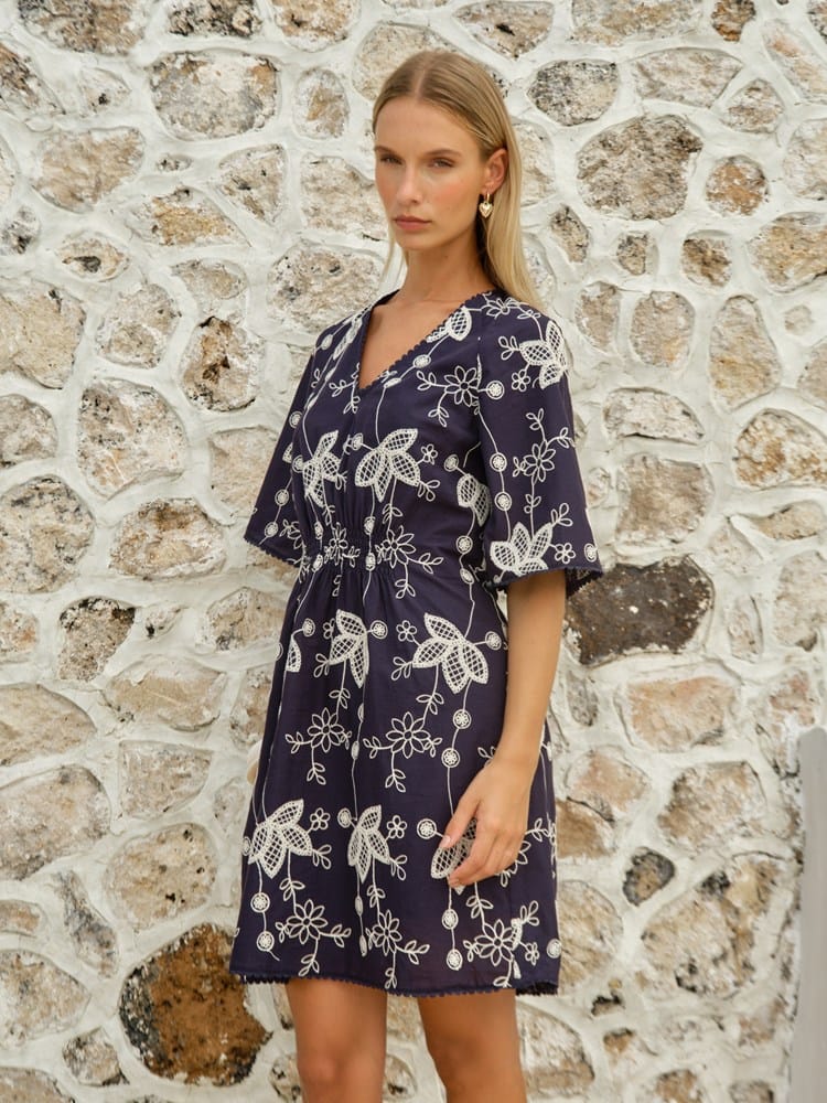 Load image into Gallery viewer, Fate &amp; Becker Womens Indira Mini Dress - Navy

