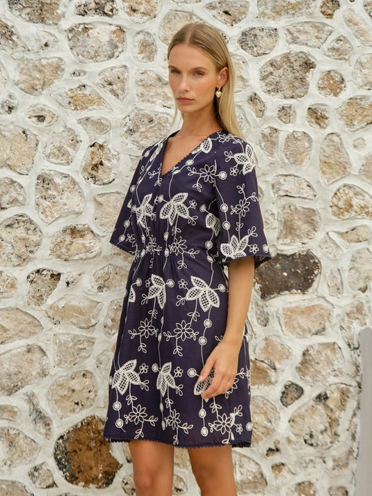 Fate & Becker Womens Indira Mini Dress - Navy