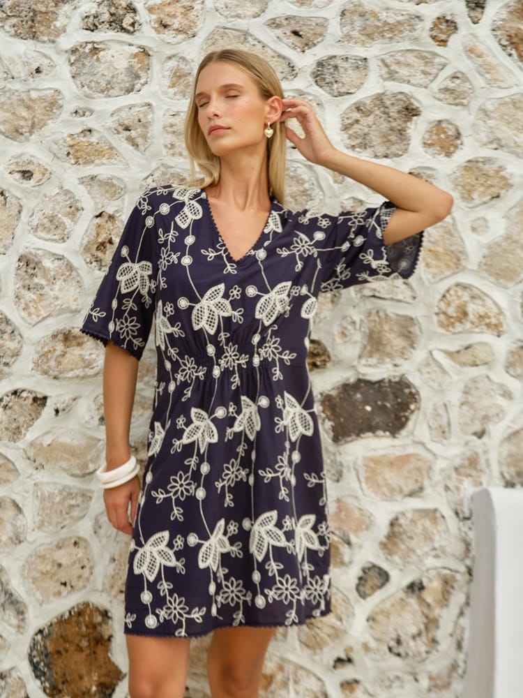 Load image into Gallery viewer, Fate &amp; Becker Womens Indira Mini Dress - Navy
