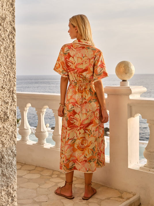 Fate & Becker Womens Elodie Midi Shirt Dress - Petal