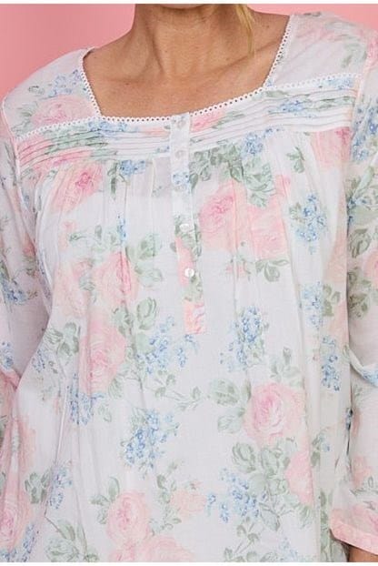 Load image into Gallery viewer, French Country Womens Long Sleeve Nightie - Lilacs &amp; Roses
