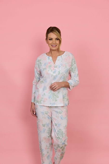 French Country Womens Long Sleeve Set - Lilacs & Roses