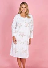 French Country Womens Long Sleeve Nightie - Wild Roses