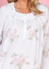 French Country Womens Long Sleeve Nightie - Wild Roses