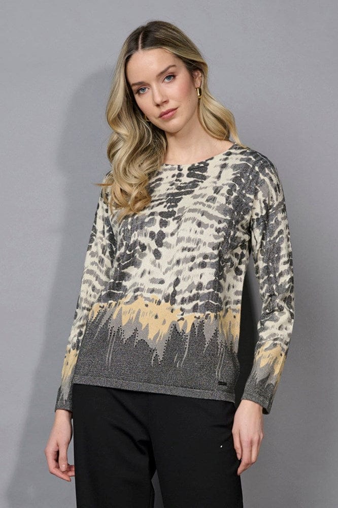 Load image into Gallery viewer, Picadilly Womens 3/4 Sleeve Printed Sweater Top
