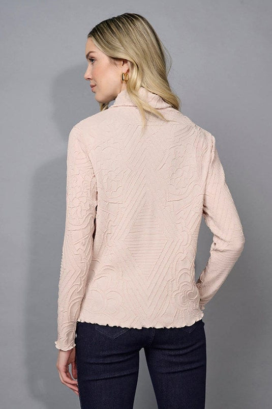 Picadilly Womens Draped Neck Pleated Top