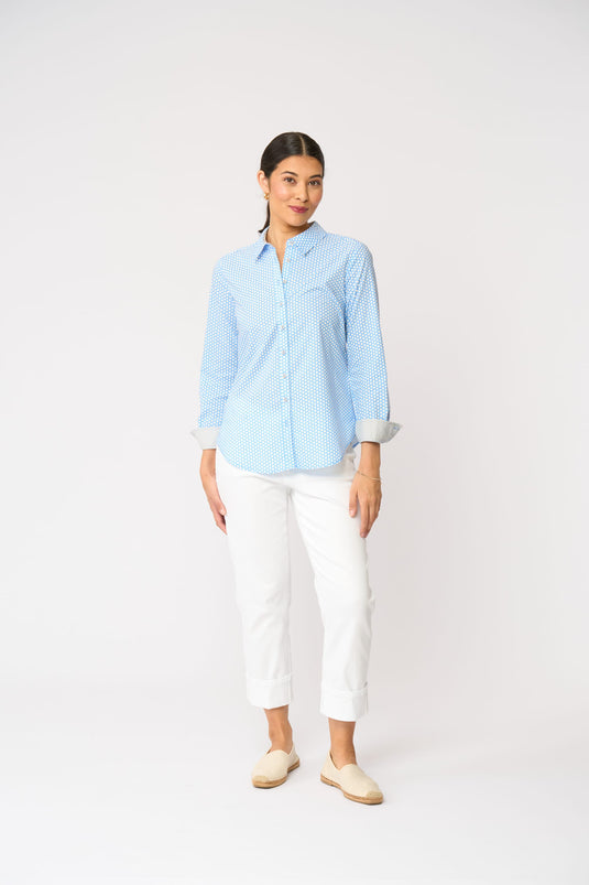 Foil Womens All Class Shirt - Dot It Blue
