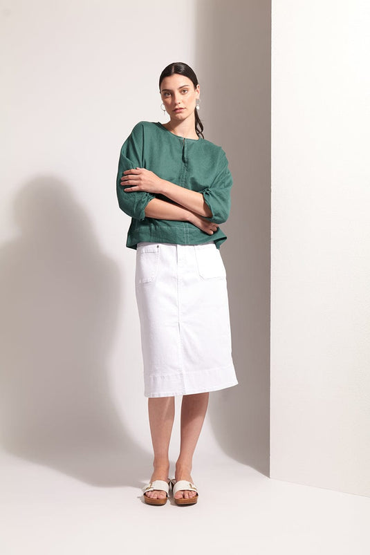 Foil Womens Jean Queen Skirt - White