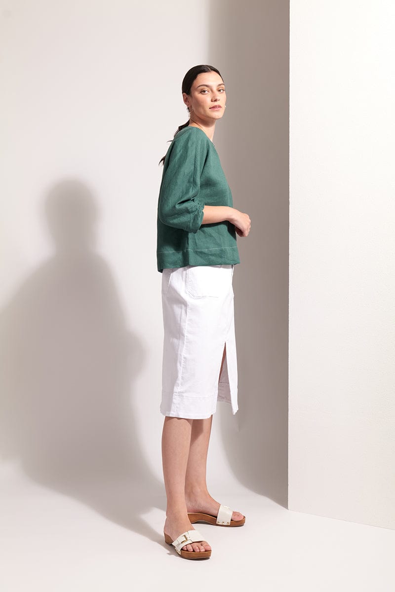 Load image into Gallery viewer, Foil Womens Jean Queen Skirt - White
