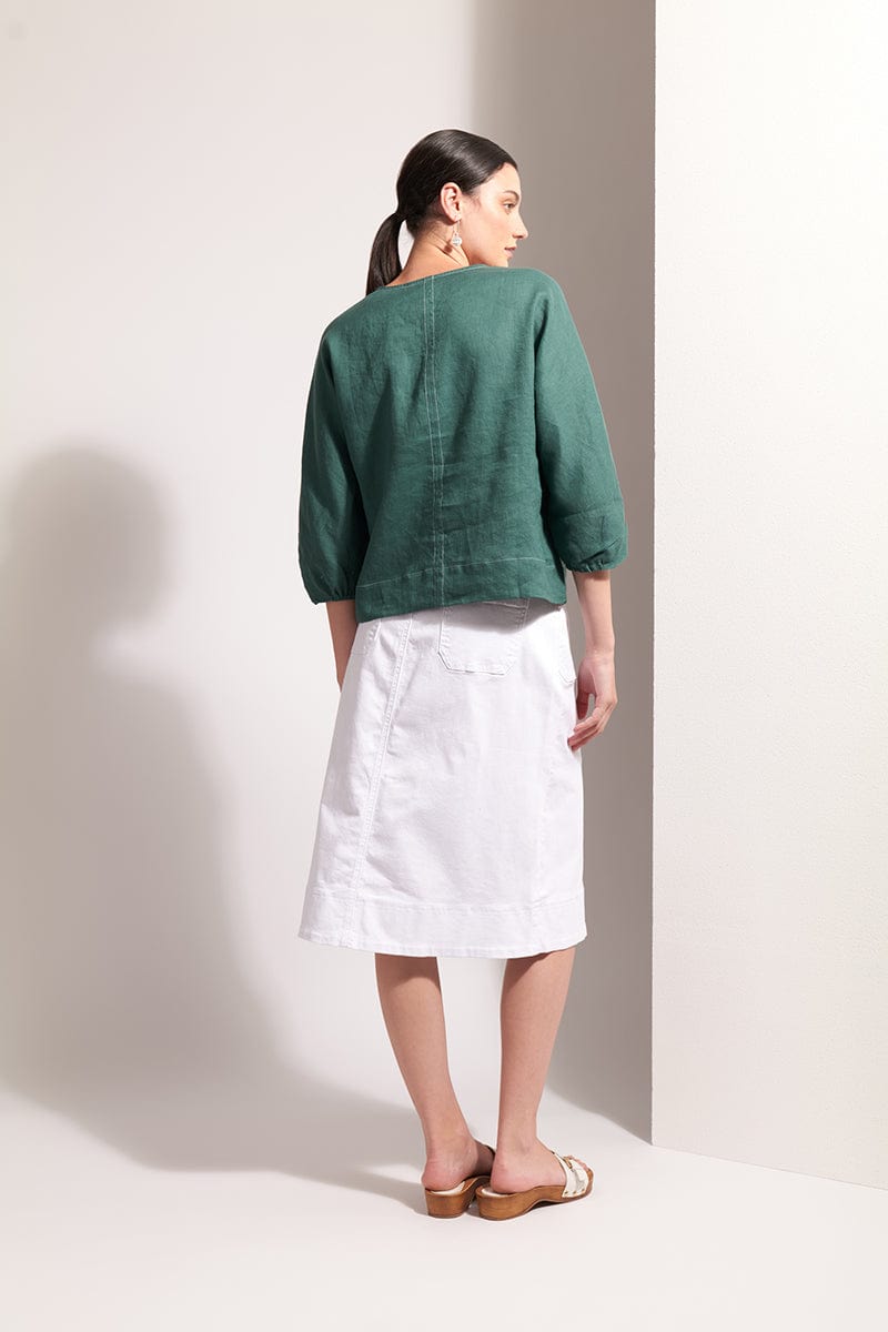 Load image into Gallery viewer, Foil Womens Jean Queen Skirt - White
