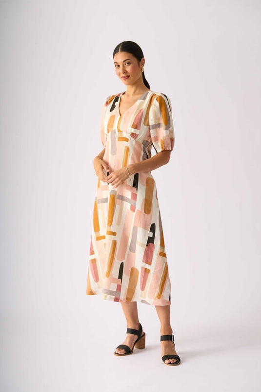Foil Womens Empire-ly Yours Dress - Block Art