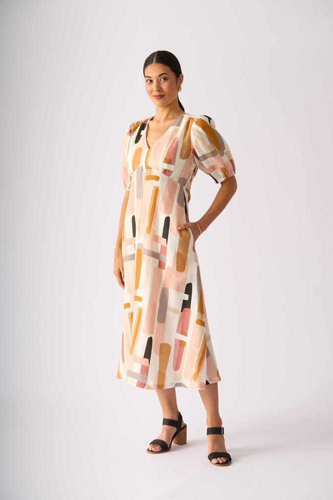 Load image into Gallery viewer, Foil Womens Empire-ly Yours Dress - Block Art
