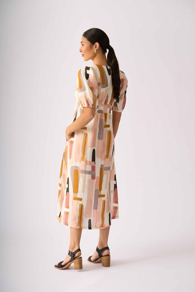 Load image into Gallery viewer, Foil Womens Empire-ly Yours Dress - Block Art
