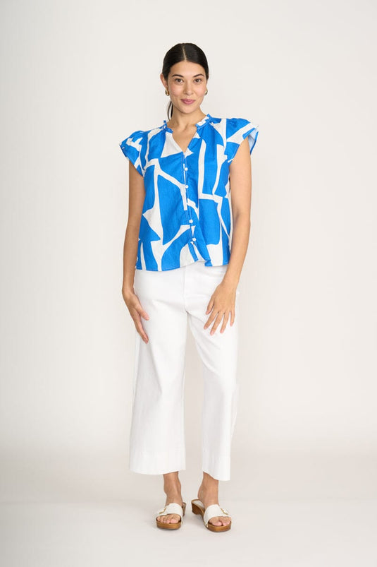 Foil Womens As A Button Top - Reflection