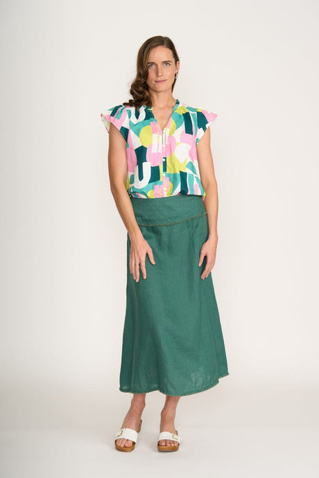Foil Womens As A Button Top - Spectrum