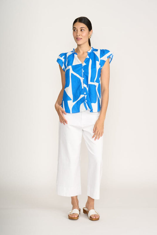 Foil Womens As A Button Top - Reflection