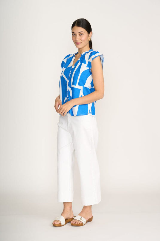 Foil Womens As A Button Top - Reflection