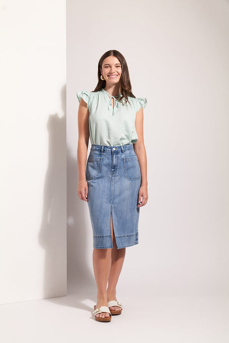 Foil Womens Jean Queen Skirt - Blue Wash