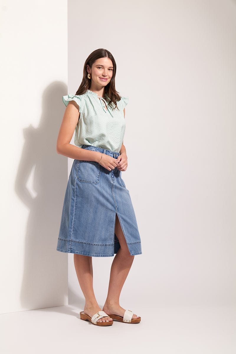 Load image into Gallery viewer, Foil Womens Jean Queen Skirt - Blue Wash
