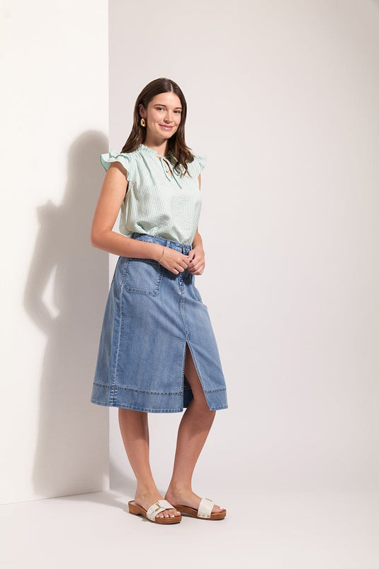 Foil Womens Jean Queen Skirt - Blue Wash
