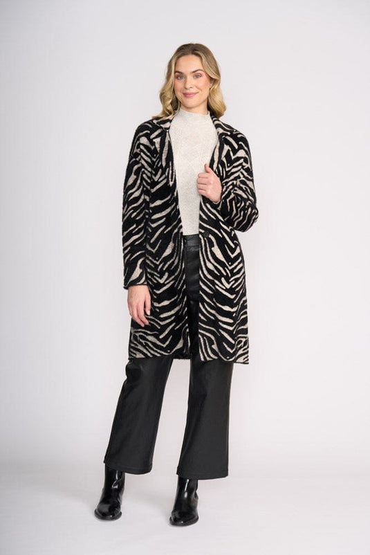 Foil Womens Lash Queen Coat - Zebra