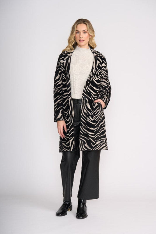 Foil Womens Lash Queen Coat - Zebra