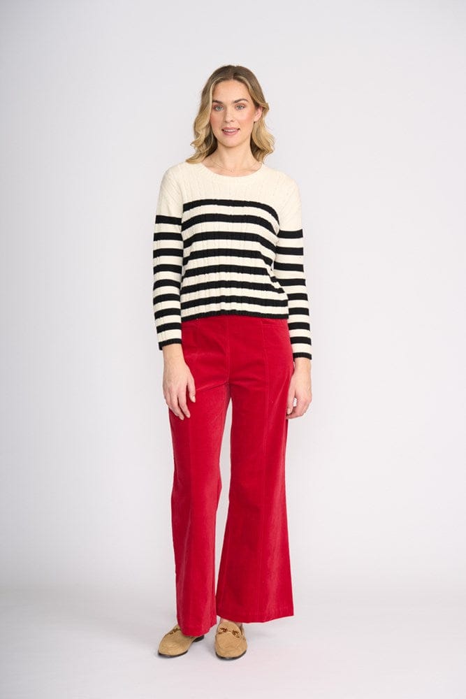 Load image into Gallery viewer, Foil Womens Twist of Fate Sweater - Vanilla Stripe
