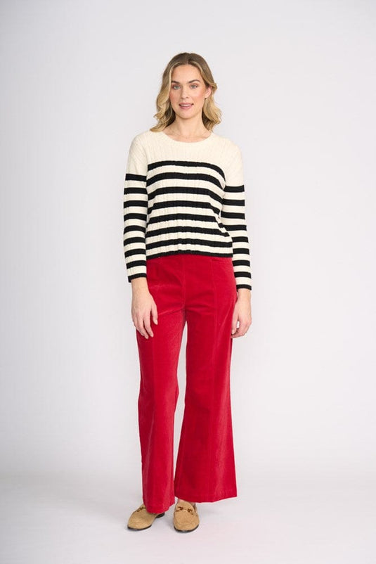 Foil Womens Twist of Fate Sweater - Vanilla Stripe