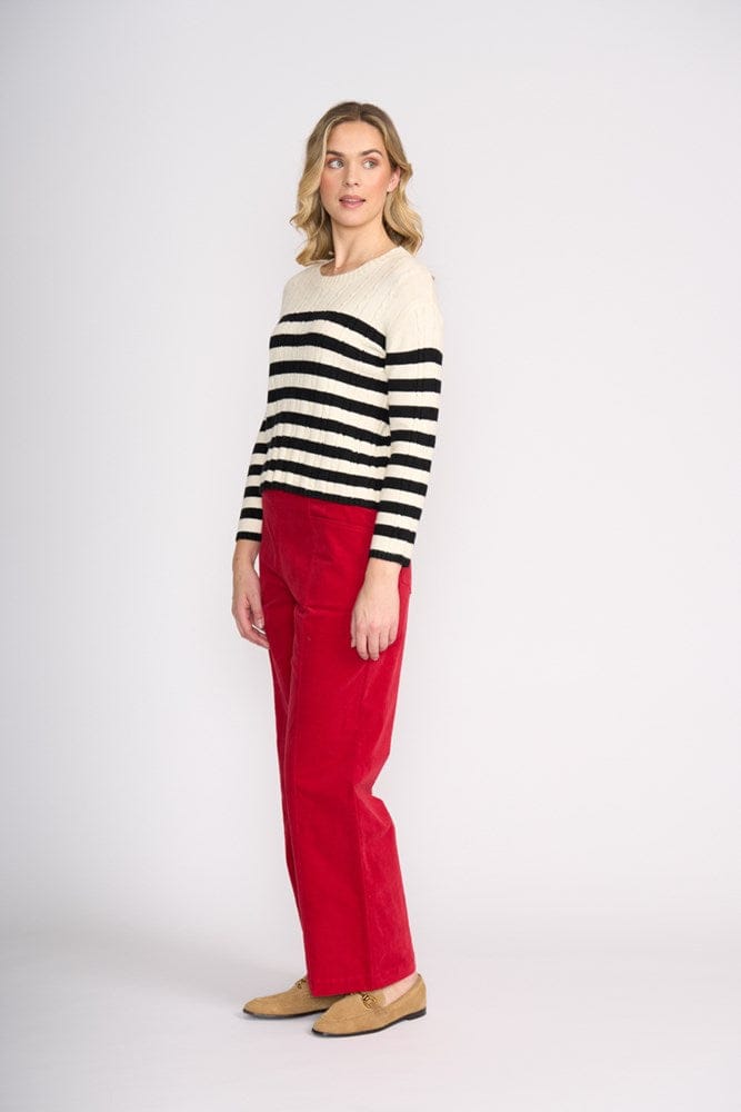 Load image into Gallery viewer, Foil Womens Twist of Fate Sweater - Vanilla Stripe

