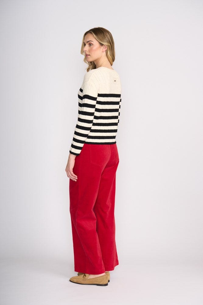 Load image into Gallery viewer, Foil Womens Twist of Fate Sweater - Vanilla Stripe
