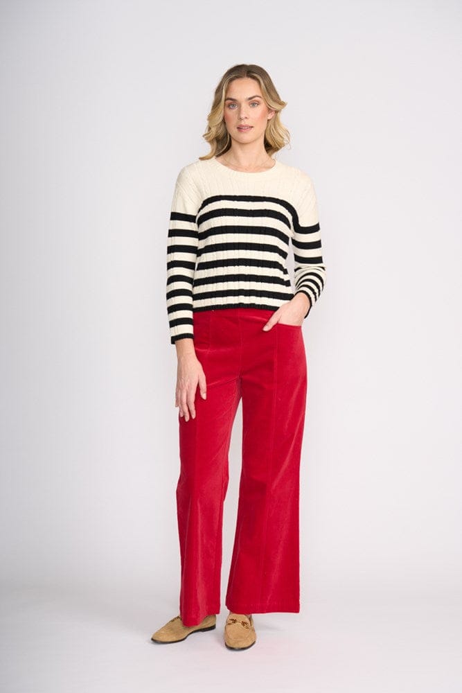 Load image into Gallery viewer, Foil Womens Twist of Fate Sweater - Vanilla Stripe

