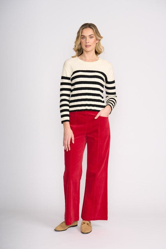 Foil Womens Twist of Fate Sweater - Vanilla Stripe