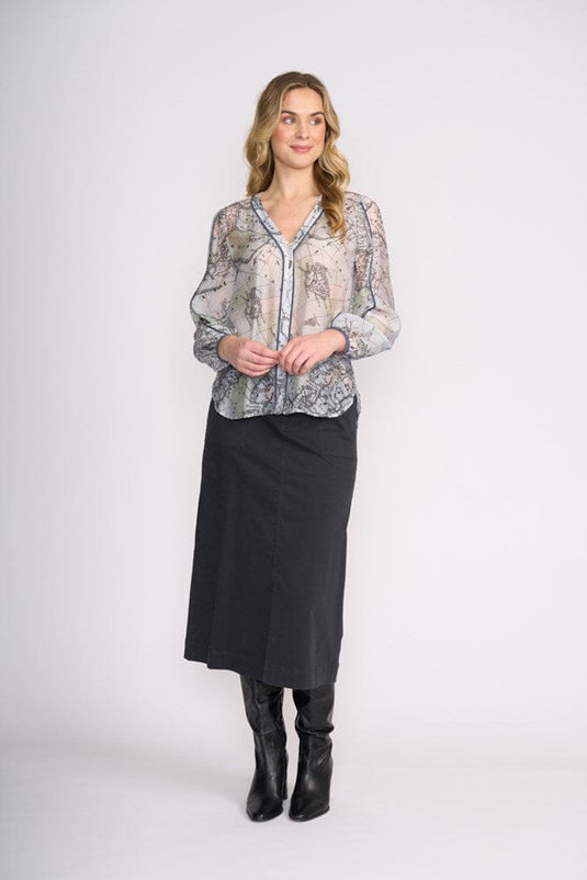 Foil Womens Suave Operator Skirt - Deep Indigo
