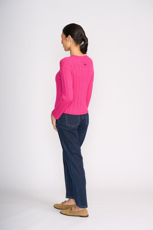 Foil Womens Twist of Fate Sweater - Electric Fuchsia