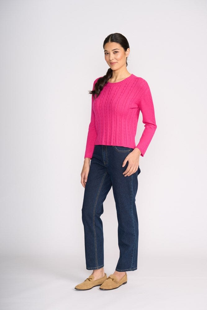 Load image into Gallery viewer, Foil Womens Twist of Fate Sweater - Electric Fuchsia
