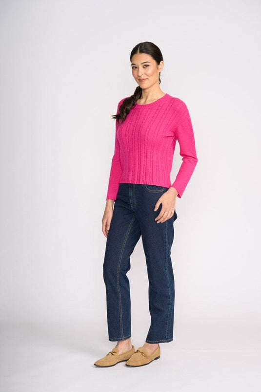 Foil Womens Twist of Fate Sweater - Electric Fuchsia