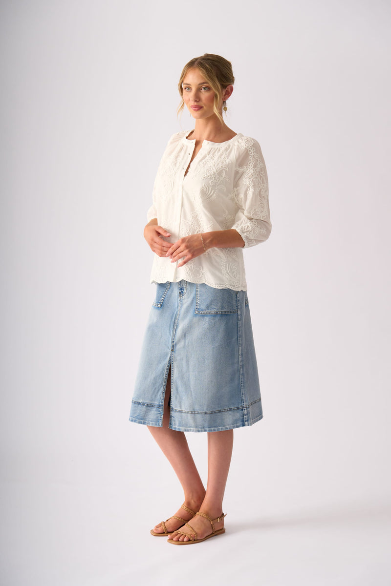 Load image into Gallery viewer, Foil Womens Queenie Skirt - Stone Wash
