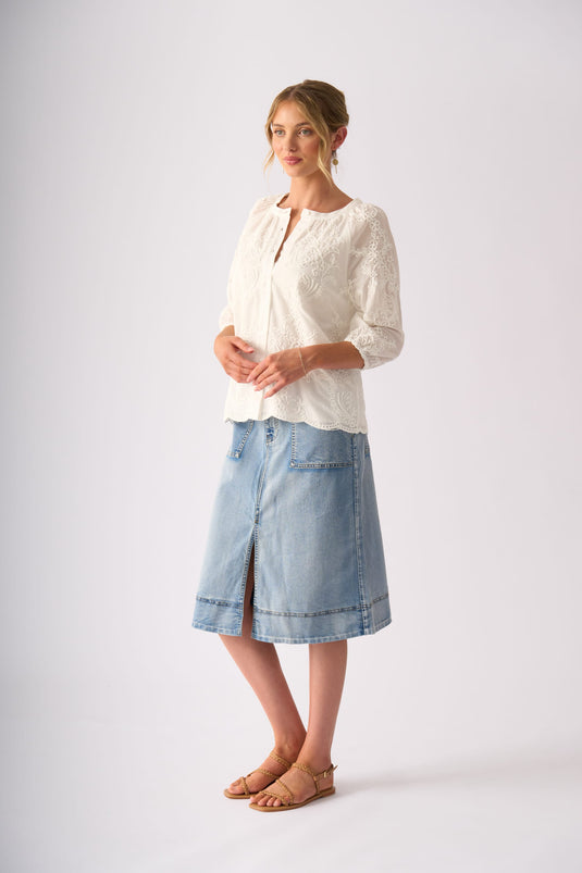 Foil Womens Queenie Skirt - Stone Wash