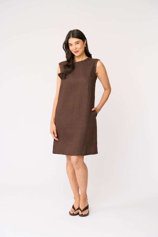 Foil Womens Braidy Bunch Dress - Cocoa