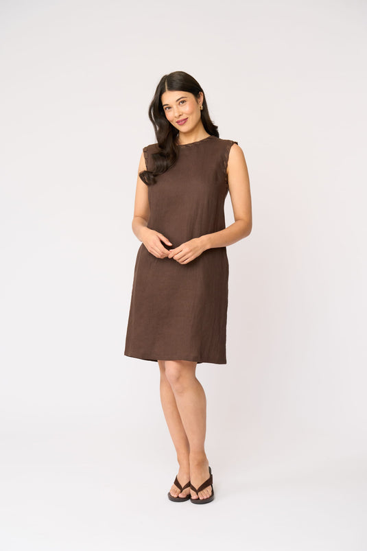 Foil Womens Braidy Bunch Dress - Cocoa
