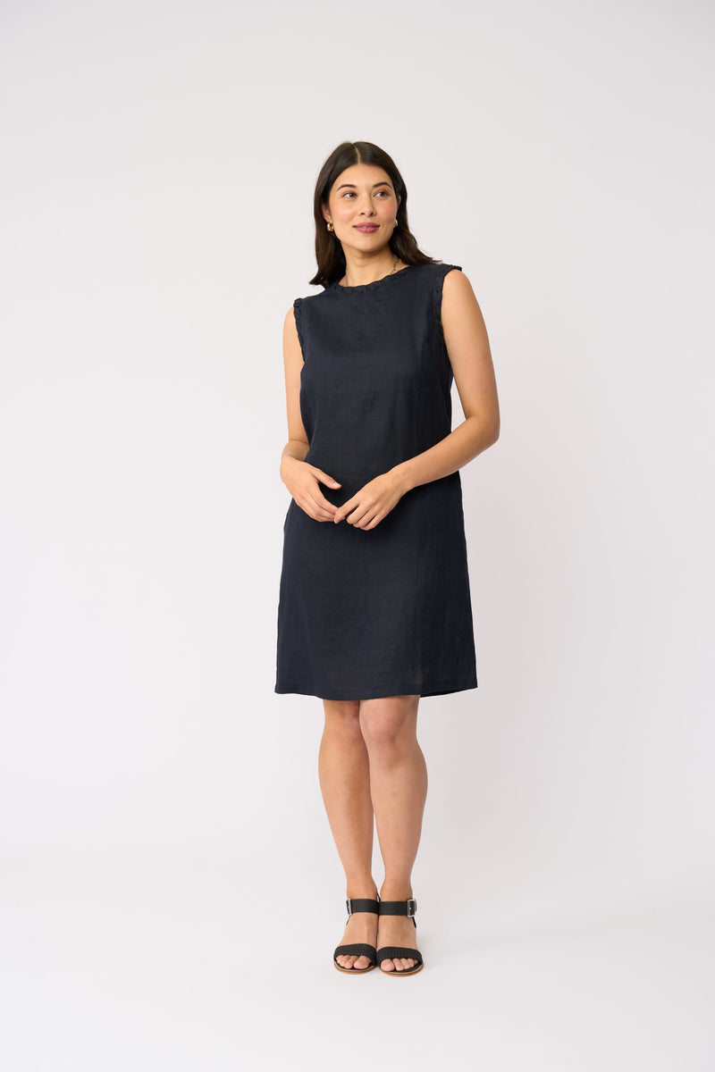 Load image into Gallery viewer, Foil Womens Braidy Bunch Dress - True Navy
