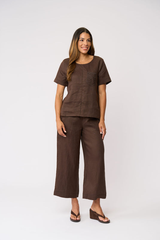 Foil Womens Top Rank Top - Cocoa